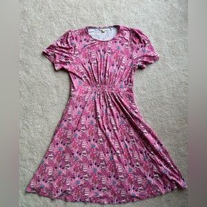 Pink Floral Short Sleeve Dress